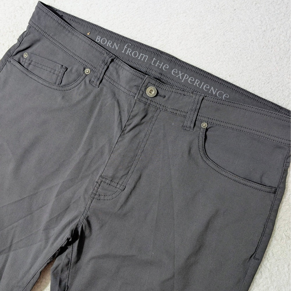Prana Brion Slim Fit Stretch Hiking Pants Grayā Mens 38x30 Outdoor Nylon Stretch